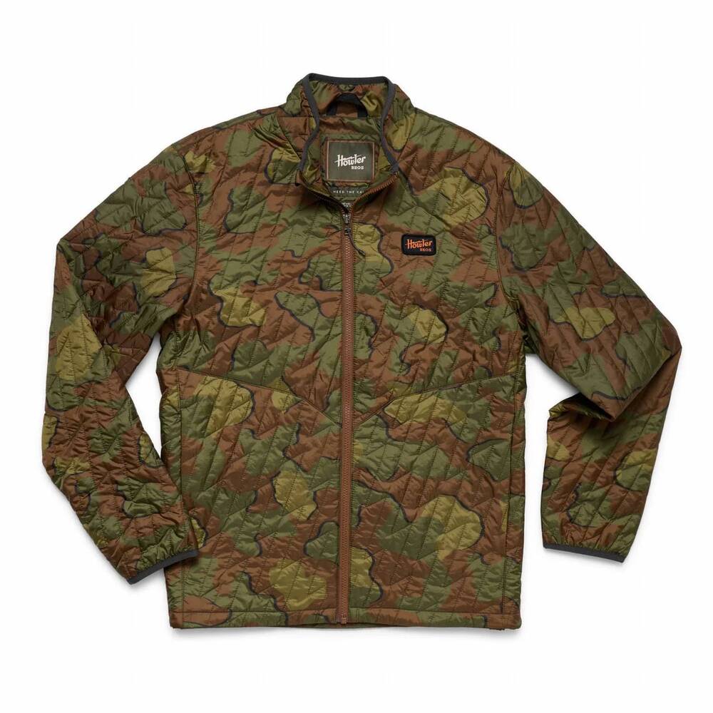 NEW HOWLER BROTHERS men's mimetico fatigue voltage quilted jacket in olive